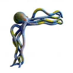 Octopus Resin Ornament - Handcrafted Reclaimed Resin Door Crawler，It Perfectly Matches Your Patio Or Living Room Table