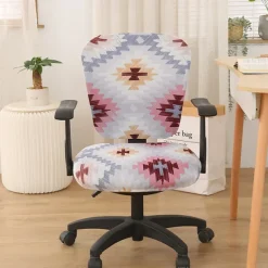 Office Chair Cover Computer Desk Chair Covers Stretch Spandex Anti-Dust Universal Split Rotating Swivel Chair Slipcover Protector 2 Pcs Set,Office Gift for Women Men