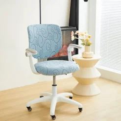 Office Chair Cover Thicken Solid Office Computer Spandex Split Seat Cover Universal Office Anti-dust Armchair Cover