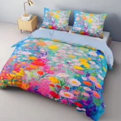 Oil Painting Floral Pattern Duvet Cover Set Comforter Set Soft 3-Piece Luxury Cotton Bedding Set Home Decor Dusk Bedding Gift King Queen Full Size