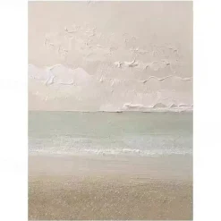 Oil Painting 100% Handmade Hand Painted Wall Art On Canvas Vertical Abstract Landscape Pink Seascape Modern Home Decoration Decor Rolled Canvas No Frame Unstretched