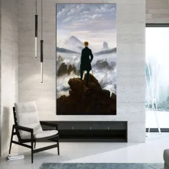 Oil painting Caspar David Friedrich Hand painted Wanderer above the Sea of Fog oil painting by Caspar David Friedrich Painting on canvas Large wall art Room decor Office decor Gift for man