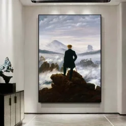 Oil painting Caspar David Friedrich Hand painted Wanderer above the Sea of Fog oil painting by Caspar David Friedrich Painting on canvas Large wall art Room decor Office decor Gift for man