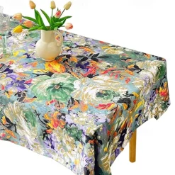 Oil Painting Design Tablecloth Artistic and Elegant Table Cover Featuring Classic Oil Painting Patterns Ideal for Adding a Unique and Sophisticated Touch to Your Dining Table Perfect for Home Decor a