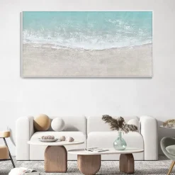 Oil Painting Hand painted Warm Textured Sea Paintings handmade Modern Ocean Art Abstract Canvas painting Custom Artwork Personalized Gifts Wabi Sabi Art Minimalist artwork painting Wall Decor canvas