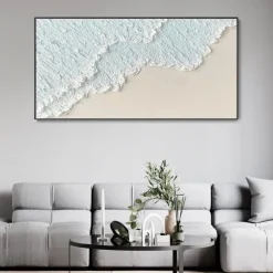 Oil Painting Hand painted Warm Textured Sea Paintings handmade Modern Ocean Art Abstract Canvas painting Custom Artwork Personalized Gifts Wabi Sabi Art Minimalist artwork painting Wall Decor canvas