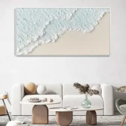 Oil Painting Hand painted Warm Textured Sea Paintings handmade Modern Ocean Art Abstract Canvas painting Custom Artwork Personalized Gifts Wabi Sabi Art Minimalist artwork painting Wall Decor canvas