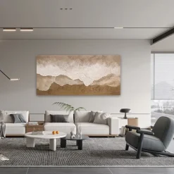 Oil Painting Hand painted Warm Textured Sea Paintings handmade Modern Ocean Art Abstract Canvas painting Custom Artwork Personalized Gifts Wabi Sabi Art Minimalist artwork painting Wall Decor canvas