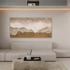 Oil Painting Hand painted Warm Textured Sea Paintings handmade Modern Ocean Art Abstract Canvas painting Custom Artwork Personalized Gifts Wabi Sabi Art Minimalist artwork painting Wall Decor canvas