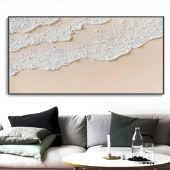 Oil Painting Hand painted Warm Textured Sea Paintings handmade Modern Ocean Art Abstract Canvas painting Custom Artwork Personalized Gifts Wabi Sabi Art Minimalist artwork painting Wall Decor canvas