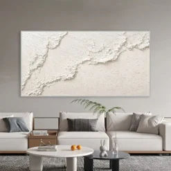 Oil Painting Hand painted Warm Textured Sea Paintings handmade Modern Ocean Art Abstract Canvas painting Custom Artwork Personalized Gifts Wabi Sabi Art Minimalist artwork painting Wall Decor canvas
