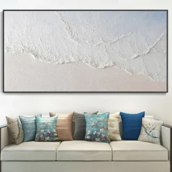 Oil Painting Hand painted Warm Textured Sea Paintings handmade Modern Ocean Art Abstract Canvas painting Custom Artwork Personalized Gifts Wabi Sabi Art Minimalist artwork painting Wall Decor canvas