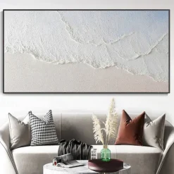 Oil Painting Hand painted Warm Textured Sea Paintings handmade Modern Ocean Art Abstract Canvas painting Custom Artwork Personalized Gifts Wabi Sabi Art Minimalist artwork painting Wall Decor canvas