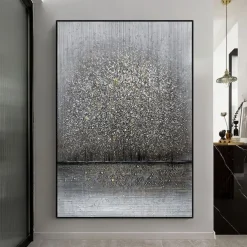 Oil Painting Hand Painted Vertical Abstract Landscape Classic Modern Rolled Canvas (No Frame)