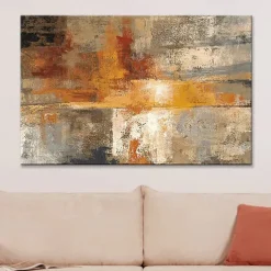 Oil Painting Hand Painted Horizontal Abstract Pop Art Modern Rolled Canvas (No Frame)