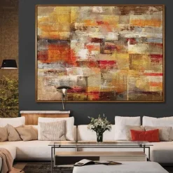 Oil Painting Hand Painted Horizontal Abstract Pop Art Modern Rolled Canvas (No Frame)