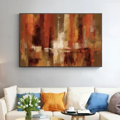 Oil Painting Hand Painted Horizontal Abstract Pop Art Modern Rolled Canvas (No Frame)