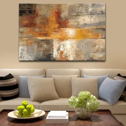 Oil Painting Hand Painted Horizontal Abstract Pop Art Modern Rolled Canvas (No Frame)