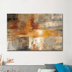 Oil Painting Hand Painted Horizontal Abstract Pop Art Modern Rolled Canvas (No Frame)