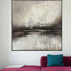 Oil painting handmade Black & White Abstract oil painting Landscape On Canvas painting Minimalist Textured Painting Oversized abstract Oil Painting Modern Art Home Decor