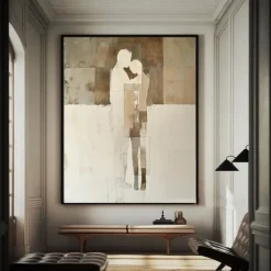 Oil painting handmade Abstract Woman Figure Canvas paintings wall Art Modern Geometric Oil Painting on Canvas Large Minimalist paintings Wall Art paintings for Living Room Bedroom Decor