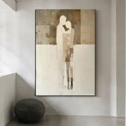 Oil painting handmade Abstract Woman Figure Canvas paintings wall Art Modern Geometric Oil Painting on Canvas Large Minimalist paintings Wall Art paintings for Living Room Bedroom Decor