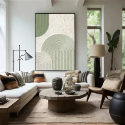 Oil painting handmade Beige Wabi Sabi oil painting hand painted Wall Art Green Beige Abstract Painting Large Green Minimalist Wall Art Beige Textured Canvas Painting Neutral Wall Art Decor