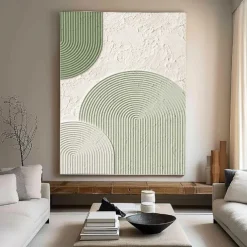 Oil painting handmade Beige Wabi Sabi oil painting hand painted Wall Art Green Beige Abstract Painting Large Green Minimalist Wall Art Beige Textured Canvas Painting Neutral Wall Art Decor