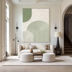 Oil painting handmade Beige Wabi Sabi oil painting hand painted Wall Art Green Beige Abstract Painting Large Green Minimalist Wall Art Beige Textured Canvas Painting Neutral Wall Art Decor