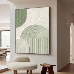 Oil painting handmade Beige Wabi Sabi oil painting hand painted Wall Art Green Beige Abstract Painting Large Green Minimalist Wall Art Beige Textured Canvas Painting Neutral Wall Art Decor