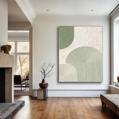 Oil painting handmade Beige Wabi Sabi oil painting hand painted Wall Art Green Beige Abstract Painting Large Green Minimalist Wall Art Beige Textured Canvas Painting Neutral Wall Art Decor