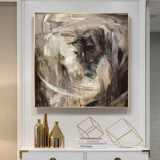 Oil Painting Handmade Big Size Painting Hand Painted Wall Art Abstract Horse Canvas Painting Home Decoration Decor No Frame Painting Only