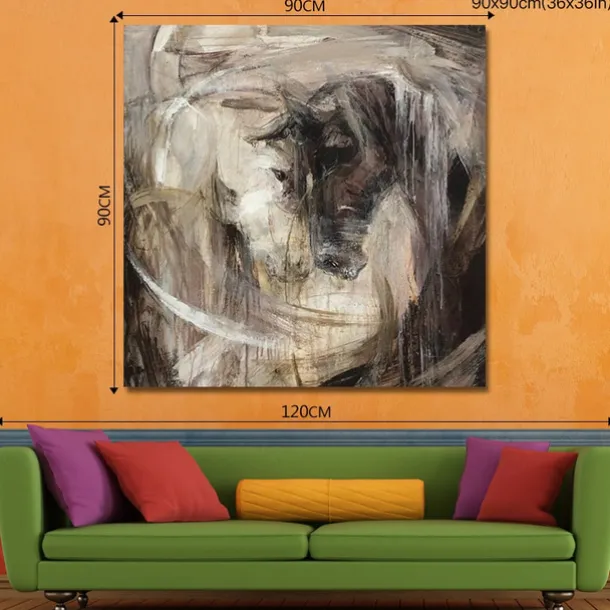 Oil Painting Handmade Big Size Painting Hand Painted Wall Art Abstract Horse Canvas Painting Home Decoration Decor No Frame Painting Only