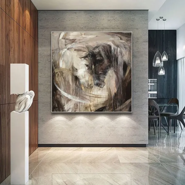 Oil Painting Handmade Big Size Painting Hand Painted Wall Art Abstract Horse Canvas Painting Home Decoration Decor No Frame Painting Only