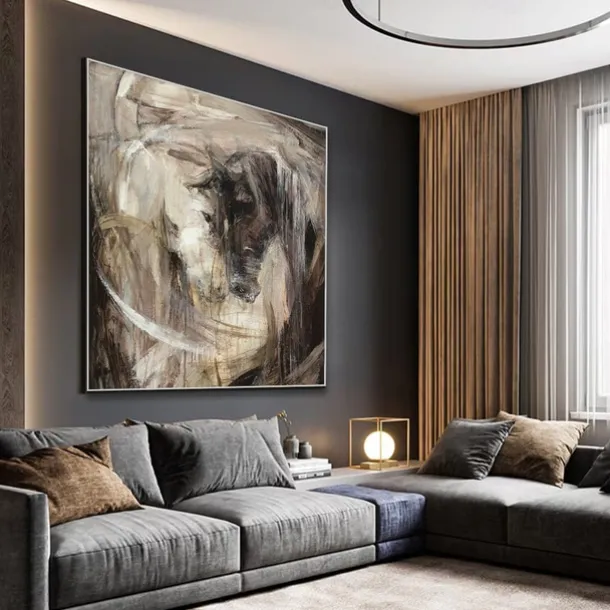 Oil Painting Handmade Big Size Painting Hand Painted Wall Art Abstract Horse Canvas Painting Home Decoration Decor No Frame Painting Only
