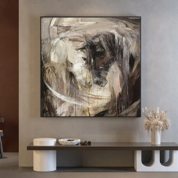 Oil Painting Handmade Big Size Painting Hand Painted Wall Art Abstract Horse Canvas Painting Home Decoration Decor No Frame Painting Only