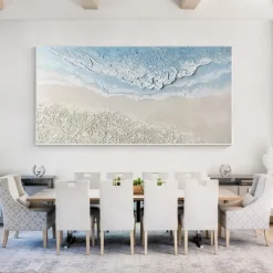 Oil painting handmade 3D Ocean Wave Oil Painting handmade pattle knife 3d Beach Painting Handpainted Landscape wave Painting Seascape wave oil painting for living room bedroom Home Decortion best Gift