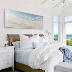 Oil painting handmade 3D Ocean Wave Oil Painting handmade pattle knife 3d Beach Painting Handpainted Landscape wave Painting Seascape wave oil painting for living room bedroom Home Decortion best Gift