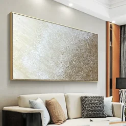 Oil Painting Handmade Hand Painted Wall Art Gold Abstract Modern Home Decoration Décor Rolled Canvas No Frame Unstretched