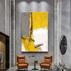 Oil Painting Handmade Hand Painted Wall Art Abstract Yellow Home Decoration Décor Rolled Canvas No Frame Unstretched