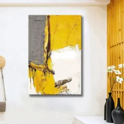 Oil Painting Handmade Hand Painted Wall Art Abstract Yellow Home Decoration Décor Rolled Canvas No Frame Unstretched