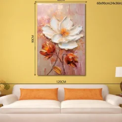 Oil Painting Handmade Hand Painted Wall Art Abstract Thick Oil Flower Canvas Painting Home Decoration Decor Stretched Frame Ready to Hang