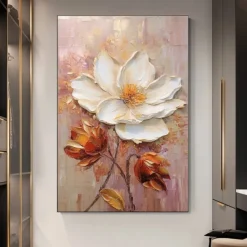 Oil Painting Handmade Hand Painted Wall Art Abstract Thick Oil Flower Canvas Painting Home Decoration Decor Stretched Frame Ready to Hang