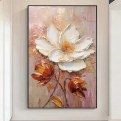 Oil Painting Handmade Hand Painted Wall Art Abstract Thick Oil Flower Canvas Painting Home Decoration Decor Stretched Frame Ready to Hang