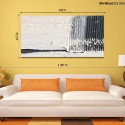 Oil Painting Handmade Hand Painted Wall Art Black-White Abstract Canvas Painting Home Decoration Decor Stretched Frame Ready to Hang