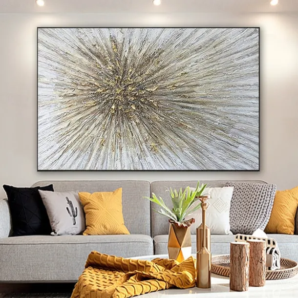 Oil Painting Handmade Hand Painted Wall Art Abstract Style Texture Golden Light Modern Home Decoration Decor Rolled Canvas No Frame Unstretched