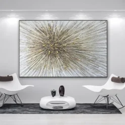 Oil Painting Handmade Hand Painted Wall Art Abstract Style Texture Golden Light Modern Home Decoration Decor Rolled Canvas No Frame Unstretched