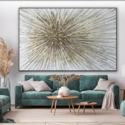 Oil Painting Handmade Hand Painted Wall Art Abstract Style Texture Golden Light Modern Home Decoration Decor Rolled Canvas No Frame Unstretched