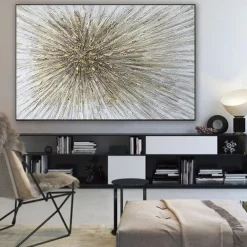 Oil Painting Handmade Hand Painted Wall Art Abstract Style Texture Golden Light Modern Home Decoration Decor Rolled Canvas No Frame Unstretched