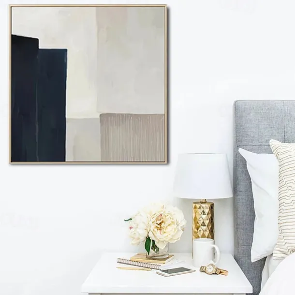 Oil Painting Handmade Hand Painted Wall Art Square Simple Abstract Wall Art Canvas Home Decoration Decor Stretched Frame Ready to Hang